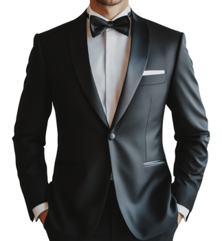 Black tuxedo with bow tie for events png