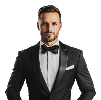 Elegant man in tuxedo for formal event png