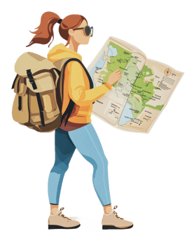 Exploring new places while reading a map outdoors png