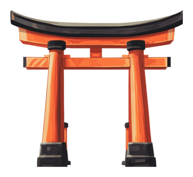 Traditional Japanese torii gate structure design png