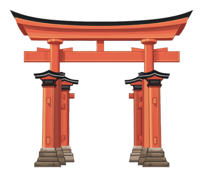 Vibrant orange Japanese torii gate png