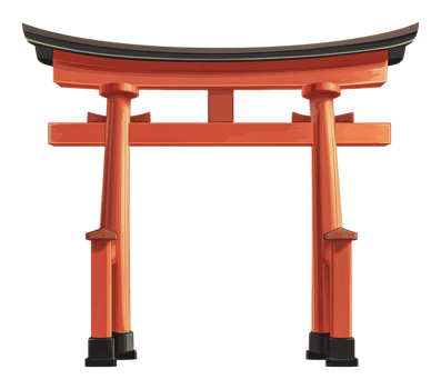 Bright orange Japanese torii gate png
