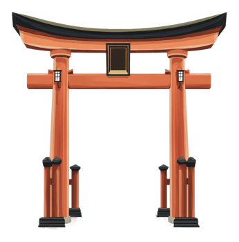 Traditional Japanese Torii Gate at a Shrine png