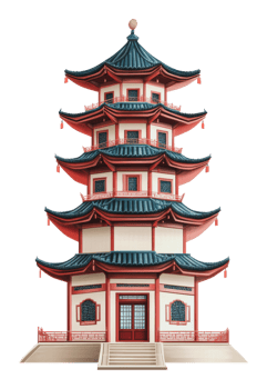 Classic pagoda showcasing traditional style png