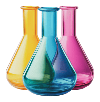 Colorful vases on a white background png