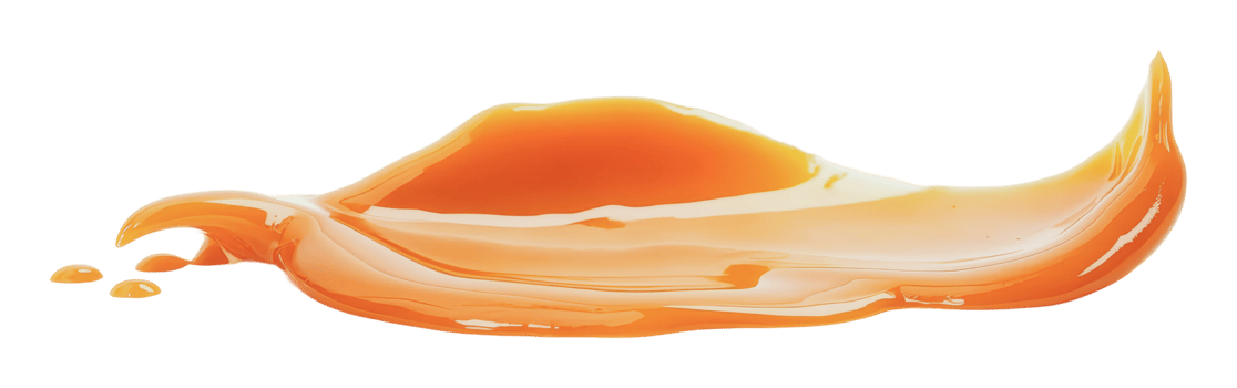 Orange sauce spread on a white surface png