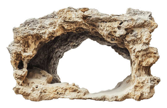 Hollow natural rock highlights texture png