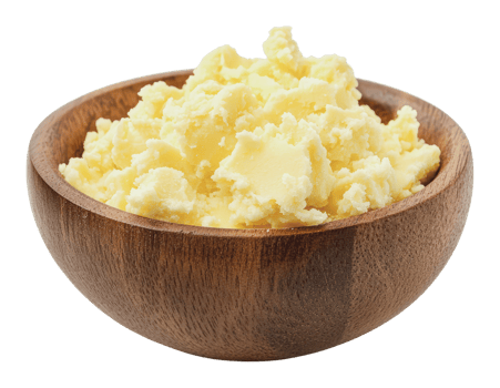 Creamy butter served in a wooden bowl for cooking png
