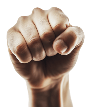 Hand clenched into a fist symbolizing strength png