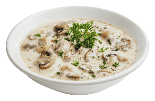 Fresh cream of mushroom soup png