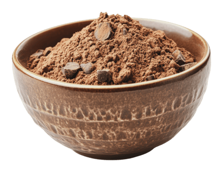 Delicious cocoa powder with chocolate chunks png