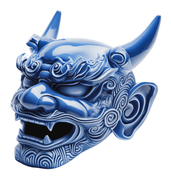 Intricate blue decorative mask png