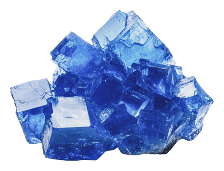 Gorgeous blue crystal mineral specimen png