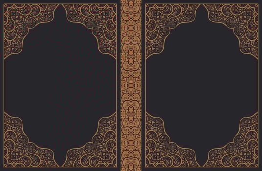 Ornamental book cover design template vector