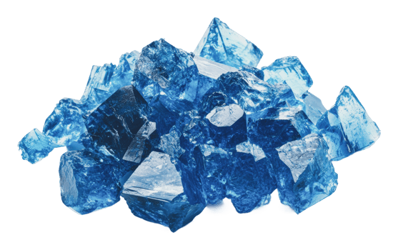 Beautiful cluster of blue crystalline minerals png