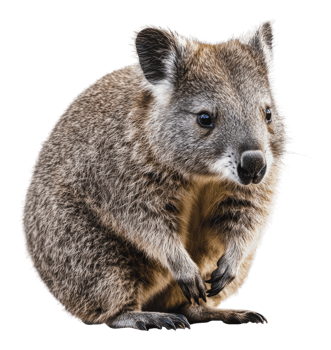 Cute wallaby poses gracefully in a natural setting png