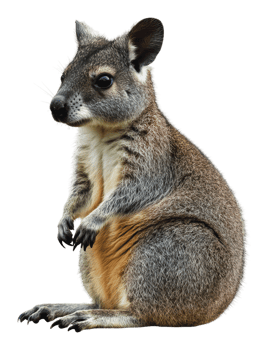 Wallaby standing upright in natural pose png