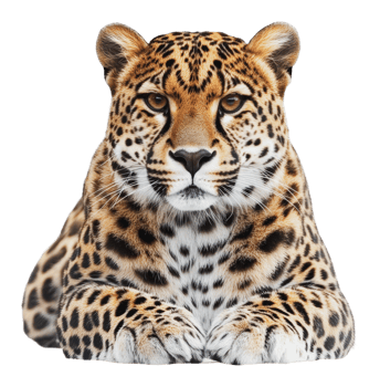 Leopard resting calmly in a serene environment png