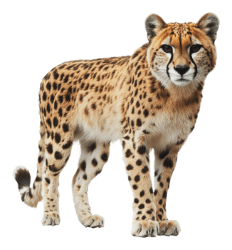 Cheetah communicating in open savanna landscape png