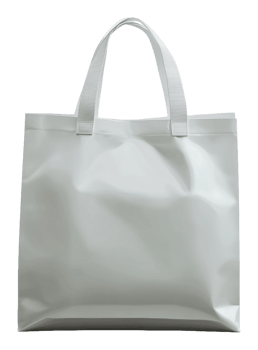 Stylish gray tote bag with sturdy handles png