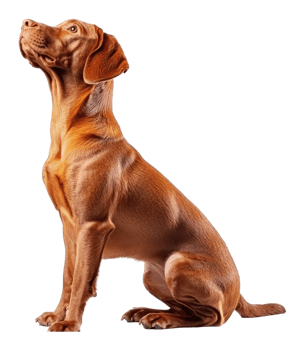 Chocolate labrador retriever in a relaxed pose png