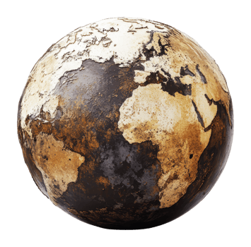 Detailed textured Earth representation png