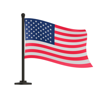 table flag of the United States of America without background, 3d render png