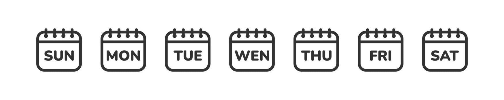 Week day icon. Calendar date. vector