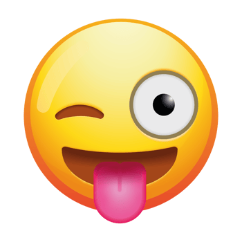 A playful winking emoji face with its tongue out, radiating fun and cheekiness with a bright smile and vibrant yellow colors. png