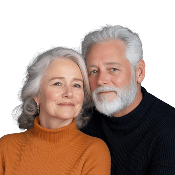 Elderly Couple Portrait with Transparent Background for Creative Use png