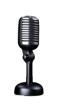 Vintage microphone design on transparent background for audio and music use png