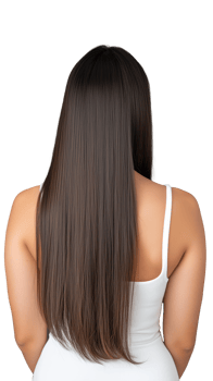Long, Straight Hair Woman from Behind on Transparent Background png