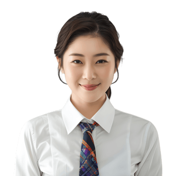 Asian woman wearing a tie and shirt png