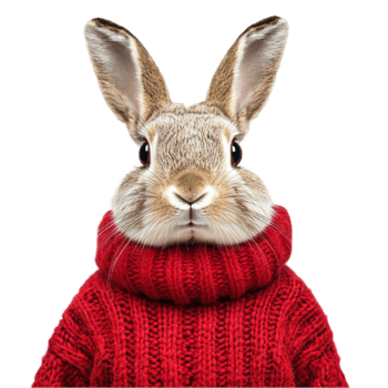Rabbit in a Red Sweater png