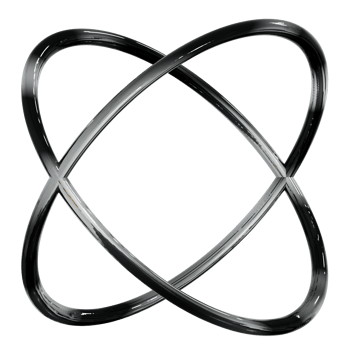 Atom 3D Illustration Metallic Effect Science and Technology Symbol png