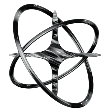 3d star and rings Y2K chrome elements for design png