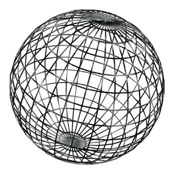 Wireframe Sphere 3D Illustration Geometric Design and Digital Concept png