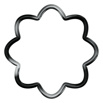 3D Black Metallic Outline Abstract Shape Transparent Background for Logos and Digital Art png