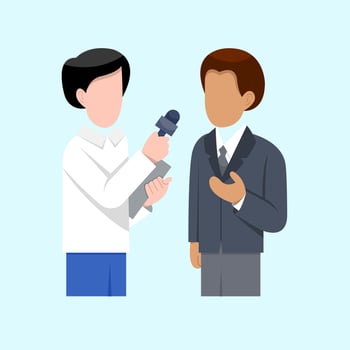 Male Reporter Interviewing Flat Illustration vector
