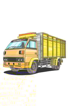 Illustration of a yellow loader truck vehicle issolated on white vector