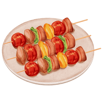 Illustration of Yakitori Japanese Food png