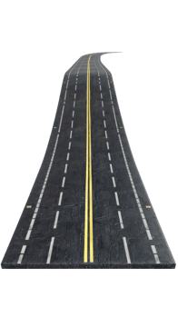 3d asphalt road isolate on transparency background png