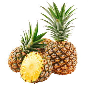Heap of Fresh Pineapple, clipping path isolate on transparency background png