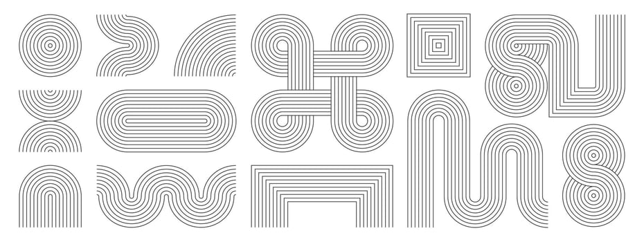 Aesthetic contemporary stripe line art. vector