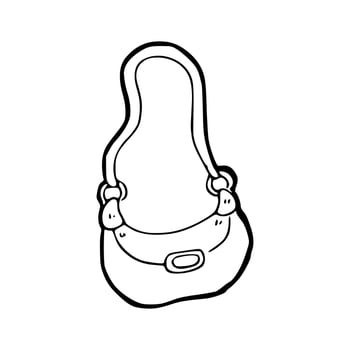 cartoon of hand bag uncolored vector