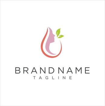 Beauty women logo leaves template vector