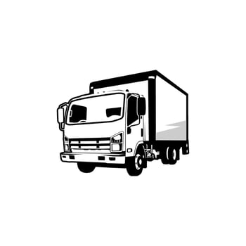 truck trucking shipping silhouette vector