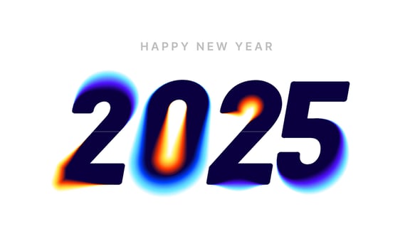 2025 logo design with colorful gradient mesh. 2025 number design for New Year. Sign for social media, postcard or banner. vector