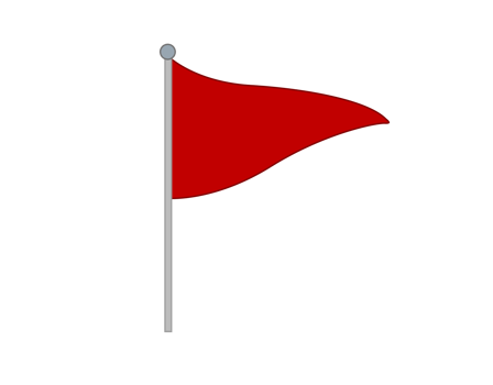 Tall triangular gradient red flag icon with silver pole png