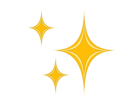 Glittering flashes of sparkles, yellow stars flat icon, indicate love, happiness, beauty, gratitude, excitement png